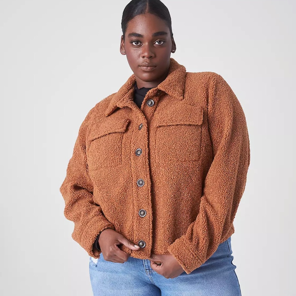 Lane Bryant Cropped Teddy Coat